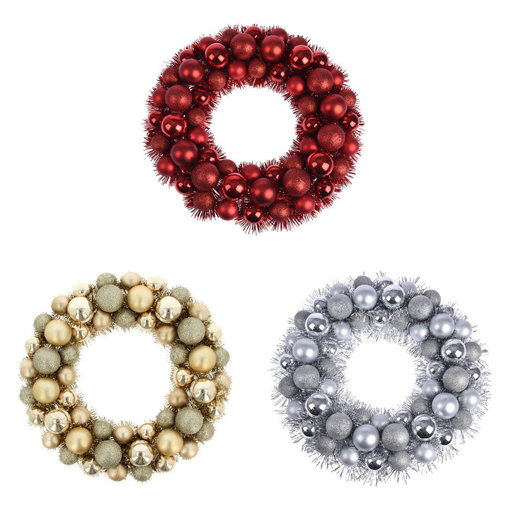 Christmas Wreath Tinsel Bauble Decorative Hanging Door Wall Winter Xmas D�Cor - Ghemy.co.uk
