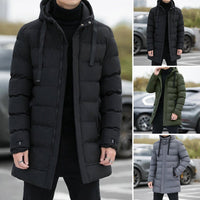 Men's Long Hooded Puffer Jacket – Quilted & Winter Warm