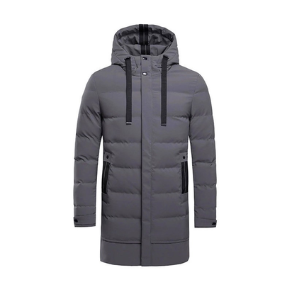 Men's Long Hooded Puffer Jacket – Quilted & Winter Warm