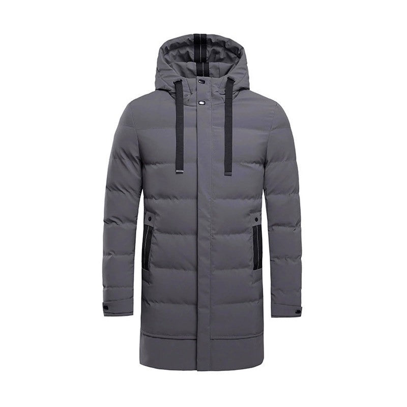 Men's Long Hooded Puffer Jacket – Quilted & Winter Warm