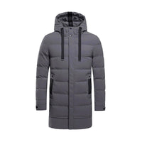 Men's Long Hooded Puffer Jacket – Quilted & Winter Warm