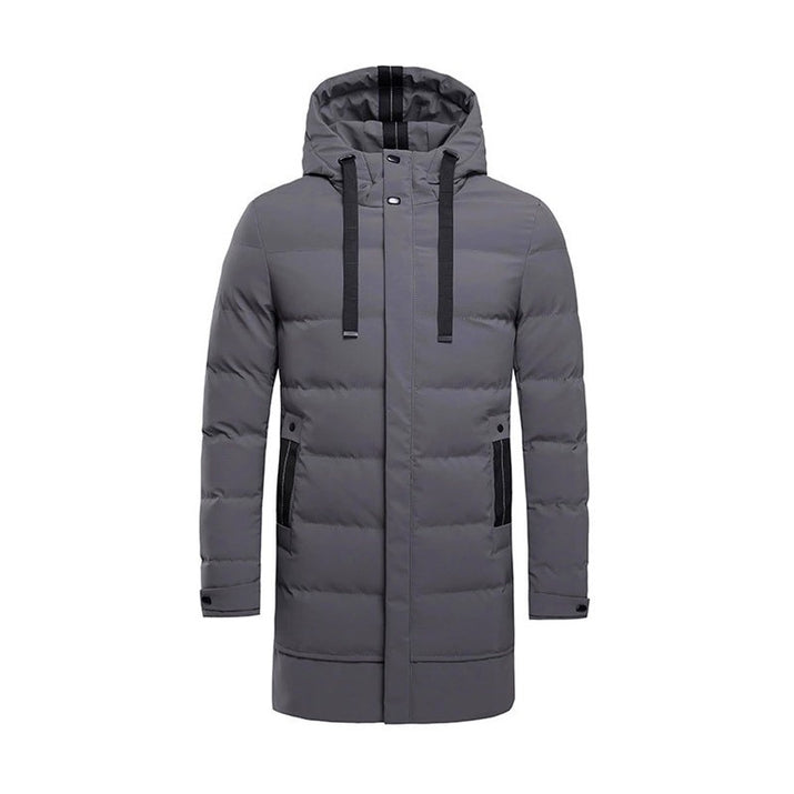 Men's Long Hooded Puffer Jacket – Quilted & Winter Warm