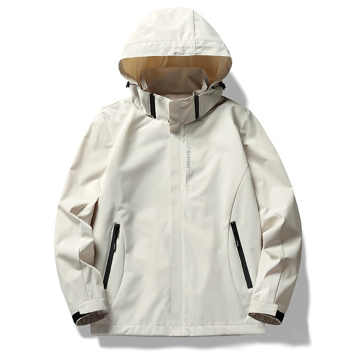Men's Waterproof Soft Shell Jacket – Hooded Windbreaker for Outdoor Wear