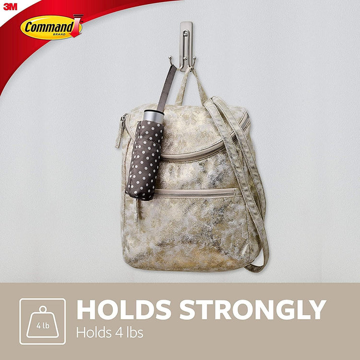 Designer Hooks, Medium, Brushed Nickel, 3-Hooks (17081BN-3ES), Great for Dorm Decor - Ghemy.co.uk