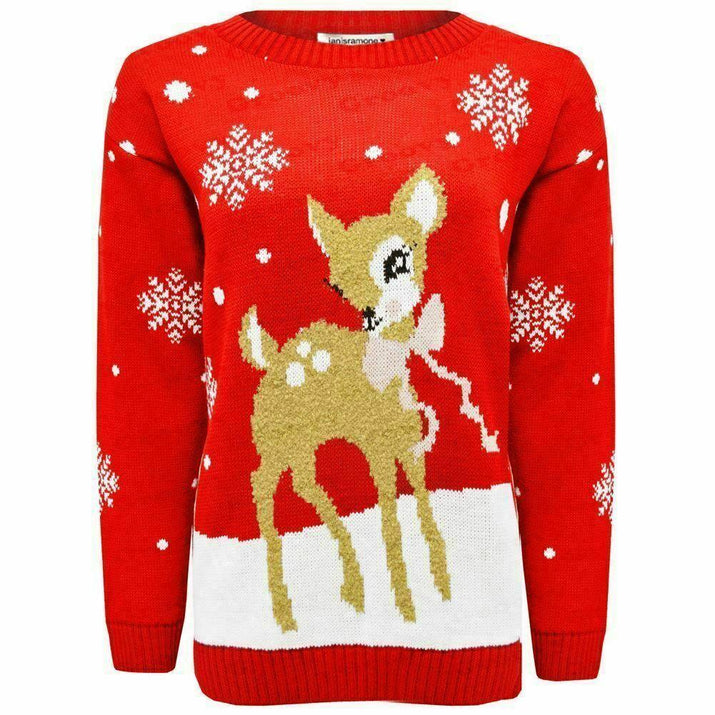 Girls Boys Xmas Jumper Reindeer Rudolph Knitted Christmas Jumper Kids Sweater - Ghemy.co.uk