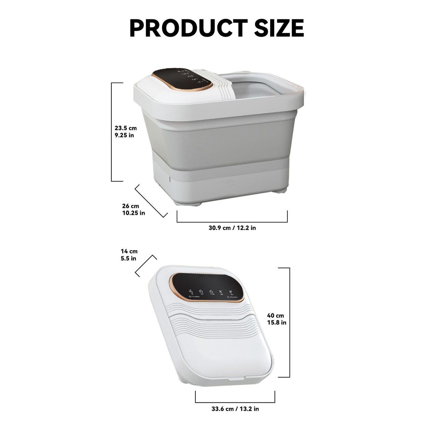Foot Spa Bath Massager Folding Electric Pedicure Foot Spa Basin Heat Bubbles - Ghemy.co.uk