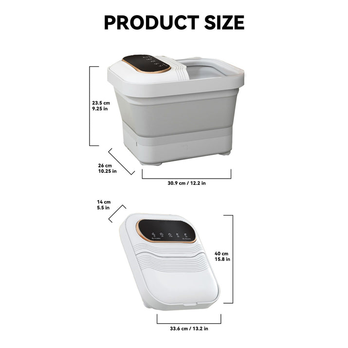 Foot Spa Bath Massager Folding Electric Pedicure Foot Spa Basin Heat Bubbles - Ghemy.co.uk