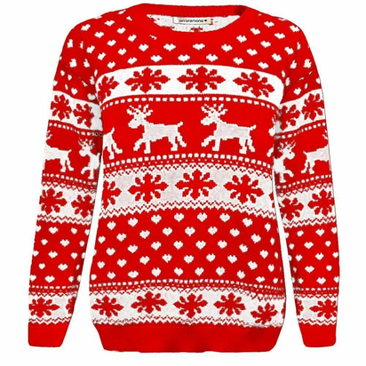 Girls Boys Xmas Jumper Reindeer Rudolph Knitted Christmas Jumper Kids Sweater - Ghemy.co.uk