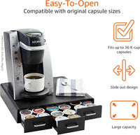 Coffee Pod Storage Drawer for K-Cup Pods - 36 Pod Capacity, Black - Ghemy.co.uk