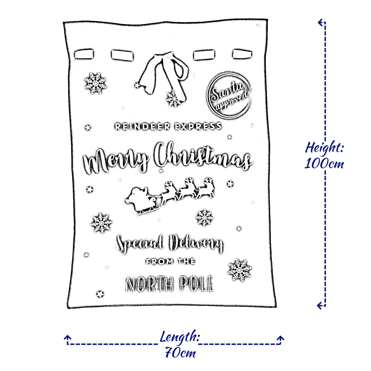 Christmas Sack Jute Bag Drawstring Gift Reusable Present Stocking Storage XL - Ghemy.co.uk