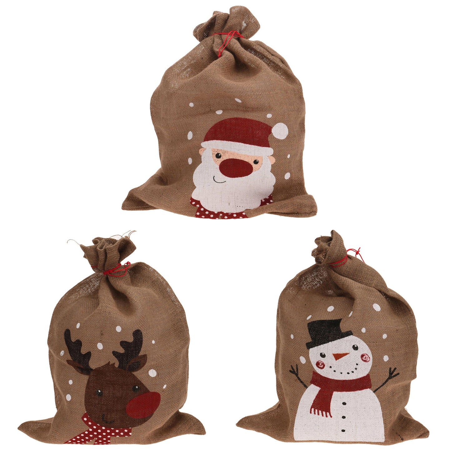 Christmas Sack Jute Bag Drawstring Gift Reusable Present Stocking Storage XL - Ghemy.co.uk