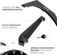 LED Dartboard Light - Bright Dart Board Lighting | Extra Long 3M Cable | Securely Fits All Dart Boards | Easy Assembly | Professional Darts Accessories - Ghemy.co.uk