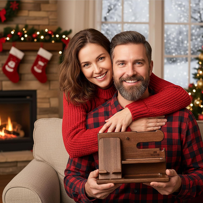 Gifts for Men Wood Phone Docking Station Desk Organizer Fathers Gifts Gifts for Him Xmas Gift Anniversary Birthday Presents Nightstand Key Wallet Stand for Men, Boyfriend, Dad - Ghemy.co.uk