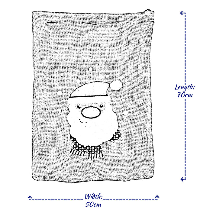 Christmas Sack Jute Bag Drawstring Gift Reusable Present Stocking Storage XL - Ghemy.co.uk