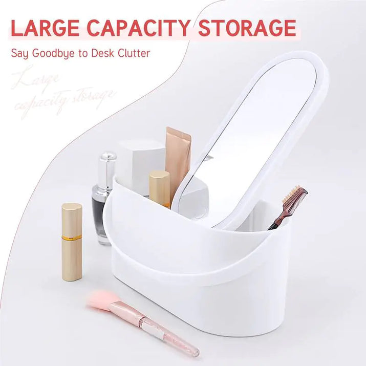 Portable Makeup Organizer with LED Light & Mirror - Ghemy.co.uk