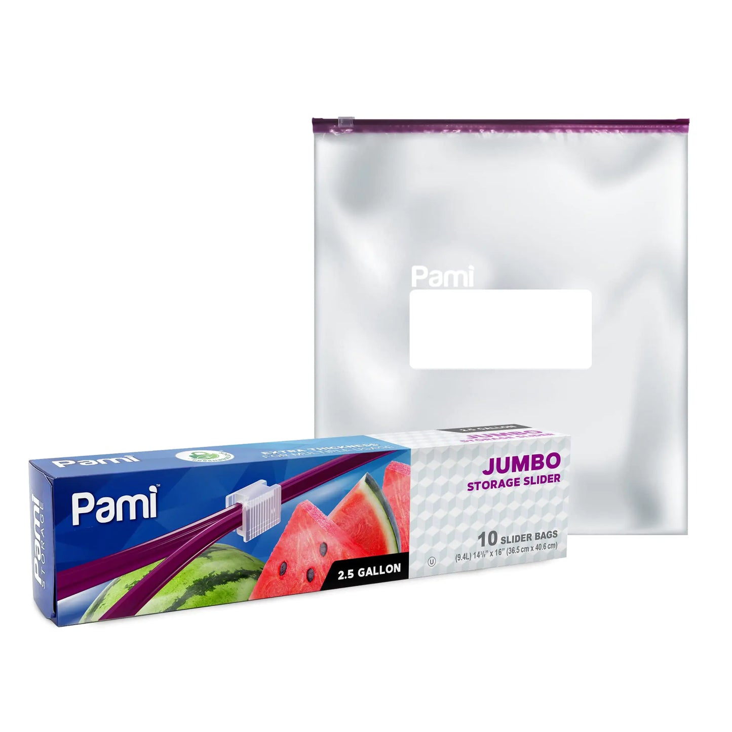 PAMI Jumbo Food Storage Slider 2.5 Gallon Bags [10-Pieces] - Leakproof Freshness-Lock Bags With Expandable Bottom- Food-Safe Zipper Bags With Write-On Label- Reusable Large Sandwich Bags - Ghemy.co.uk