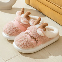 🎄 Christmas Elk Slippers – Soft & Cozy Slip-On House Shoes