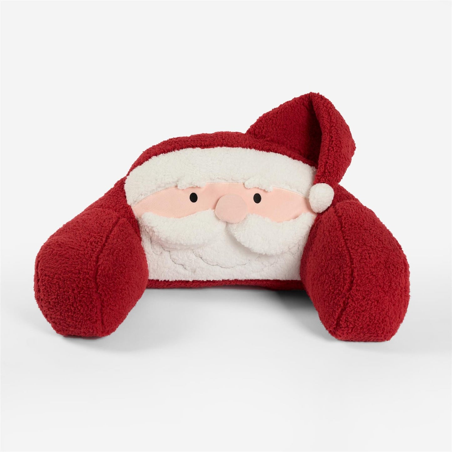 Santa Cuddle Cushion for Kids – Soft Teddy Fleece Christmas Reading Pillow