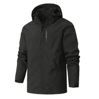 Men's Waterproof Soft Shell Jacket – Hooded Windbreaker for Outdoor Wear