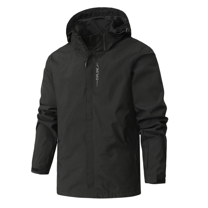 Men's Waterproof Soft Shell Jacket – Hooded Windbreaker for Outdoor Wear