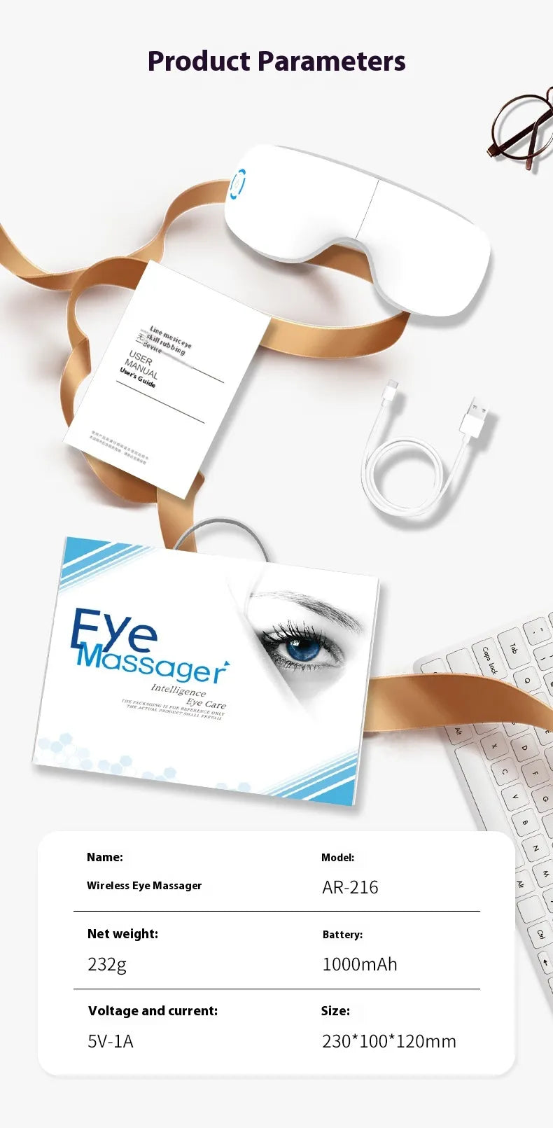 Eye Massager Bluetooth Intelligent Eye Mask - Ghemy.co.uk