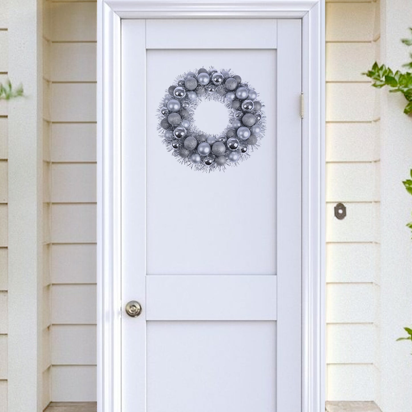 Christmas Wreath Tinsel Bauble Decorative Hanging Door Wall Winter Xmas D�Cor - Ghemy.co.uk