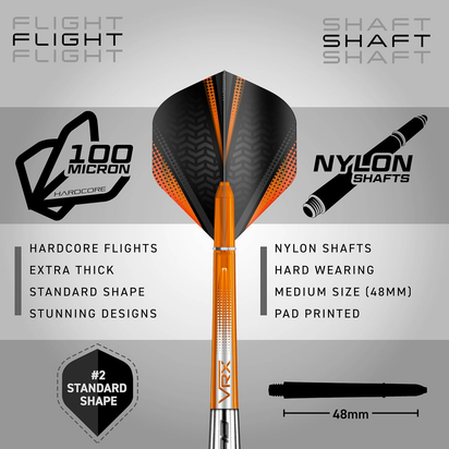 Amberjack Tungsten Darts Set with Darts Flights & Dart Stems (Shafts) – Professional 90% Tungsten Premium Darts Set – Available in 22G, 23G, 24G, 25G, 26G, 27G, 28G, 30G - Ghemy.co.uk