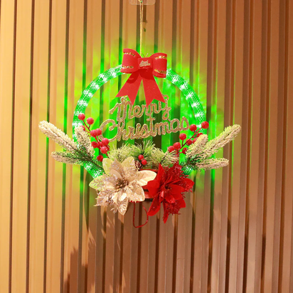 Christmas 30CM Luminous Garland Door Hanging Christmas Decorations - Ghemy.co.uk