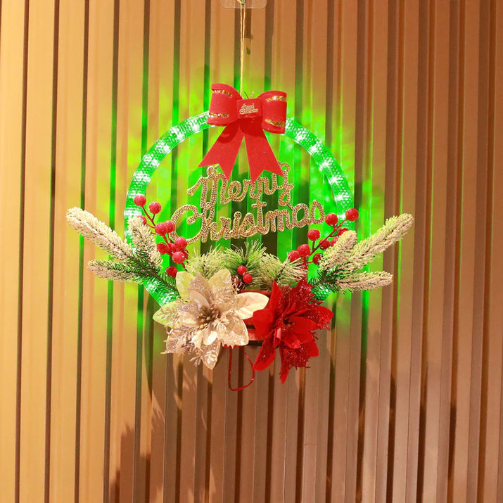Christmas 30CM Luminous Garland Door Hanging Christmas Decorations - Ghemy.co.uk