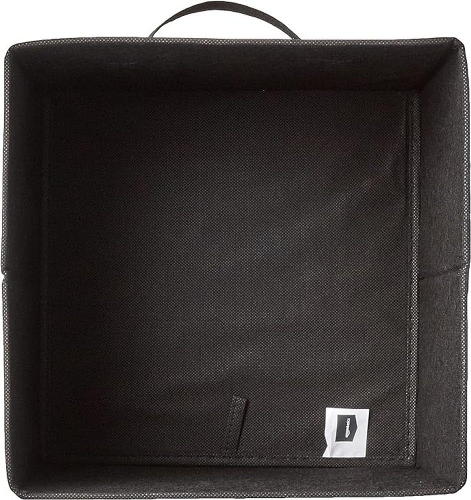 Collapsible Fabric Storage Cube/Organiser with Handles, Pack of 6, Solid Black, 26.6 X 26.6 X 27.9 Cm - Ghemy.co.uk