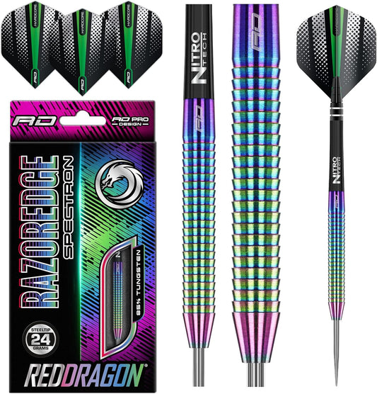 Razor Edge Spectron - Tungsten Professional Steel Darts Set with Flights and Shafts - Available in 20G, 22G, 23G, 24G, 26G - Ghemy.co.uk