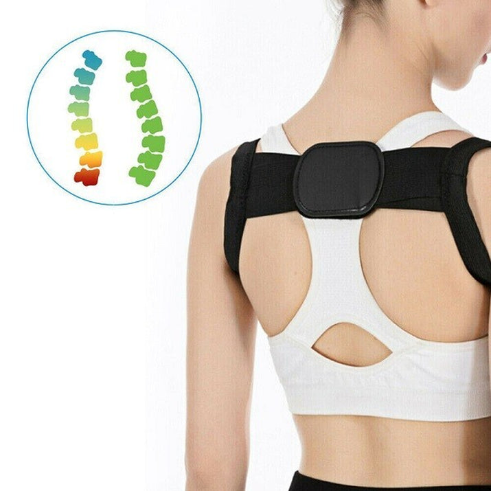 Posture Corrector Body Brace Back Lumbar Shoulder Support Belt Adjustable UK - Ghemy.co.uk