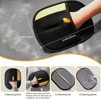Asheyya 2 Pcs Pet Hair Removal Glove, Reusable Double Pet Grooming Gloves for Gr - Ghemy.co.uk