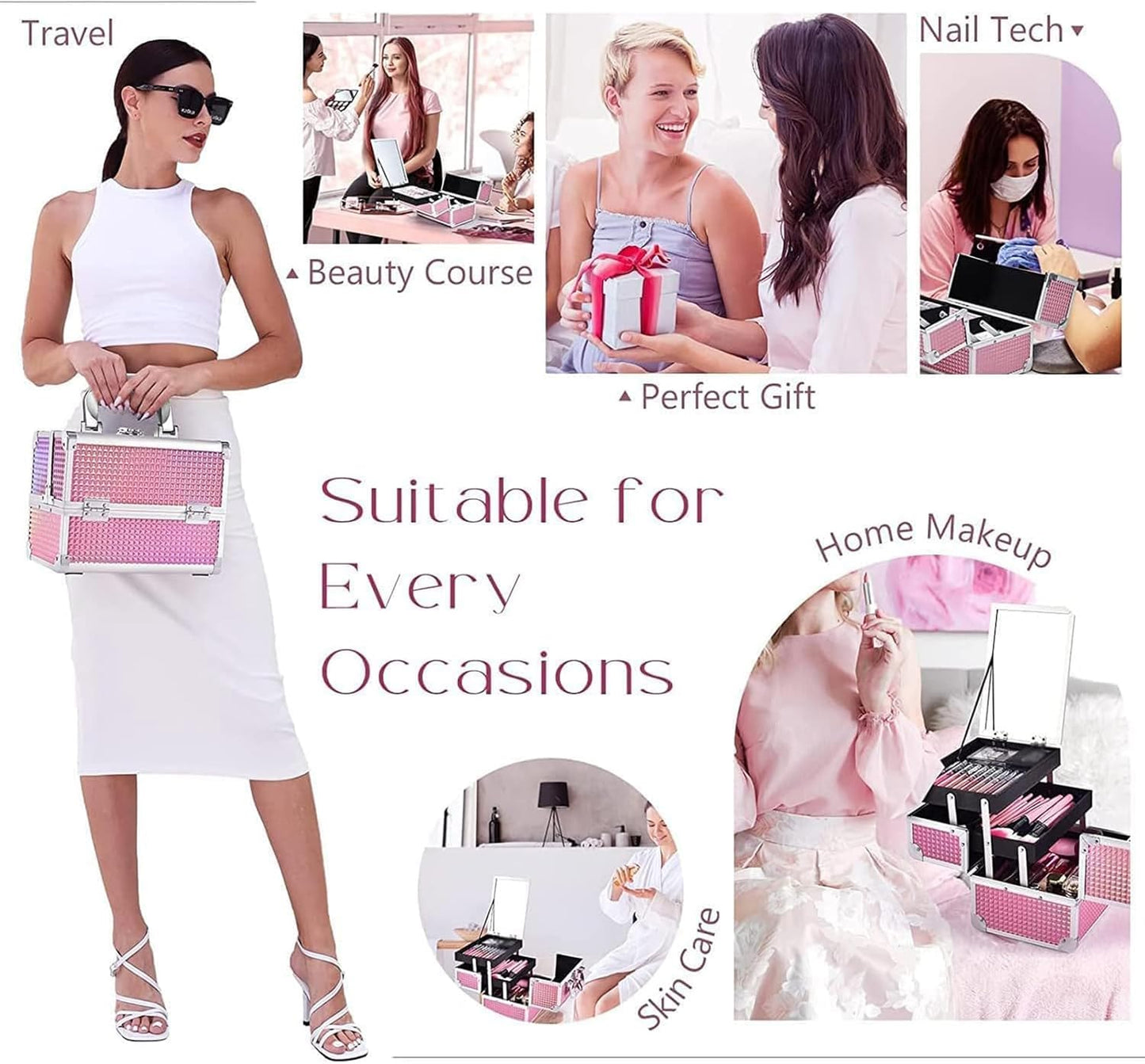 Makeup Box Vanity Case Cosmetic Organiser - Ghemy.co.uk