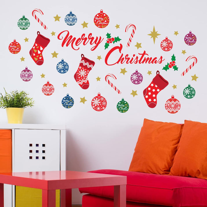Wallflexi Christmas Decorations Wall Stickers Merry Christmas Decoration Set Wal - Ghemy.co.uk