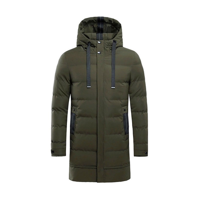 Men's Long Hooded Puffer Jacket – Quilted & Winter Warm