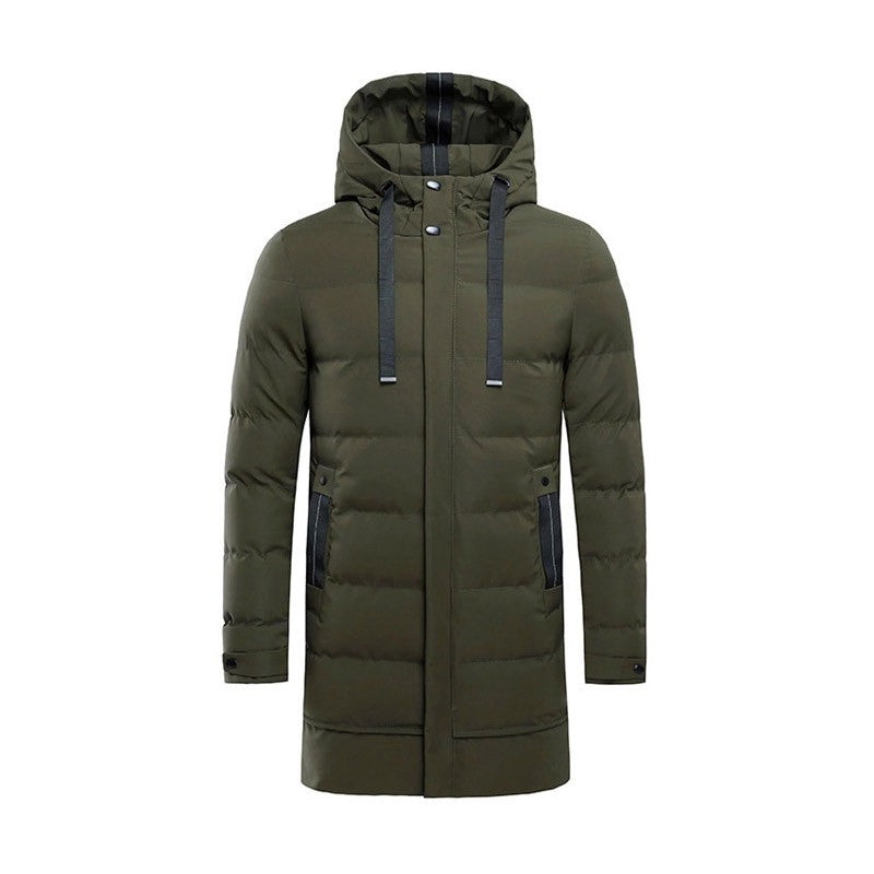 Men's Long Hooded Puffer Jacket – Quilted & Winter Warm