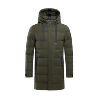 Men's Long Hooded Puffer Jacket – Quilted & Winter Warm