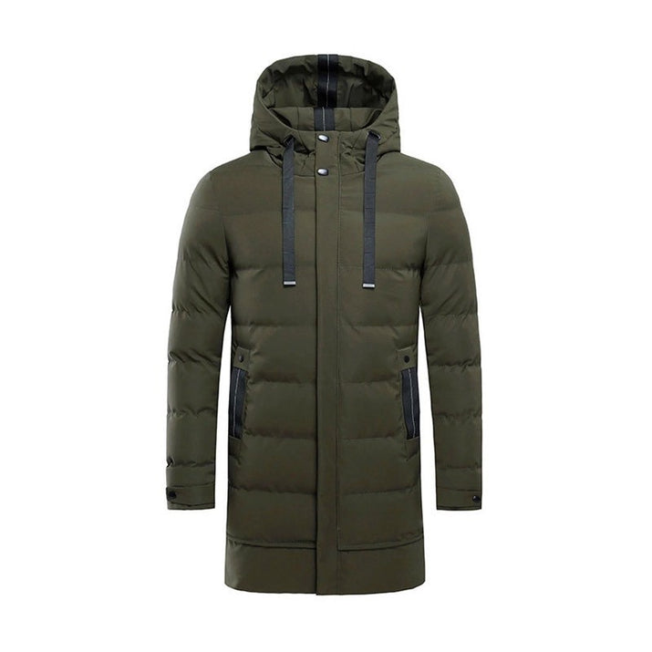 Men's Long Hooded Puffer Jacket – Quilted & Winter Warm
