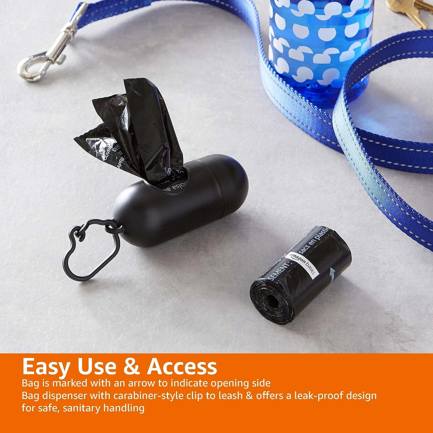 Dog Poop/Waste Bags with Dispenser and Leash Clip, Unscented, 300 Bags (20 Packs of 15 Bags) - Ghemy.co.uk