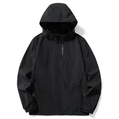Men's Waterproof Soft Shell Jacket – Hooded Windbreaker for Outdoor Wear