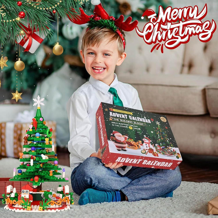 24Pcs Advent Calendar 2024 Christmas Tree Building Set Boxes Countdown Block UK - Ghemy.co.uk
