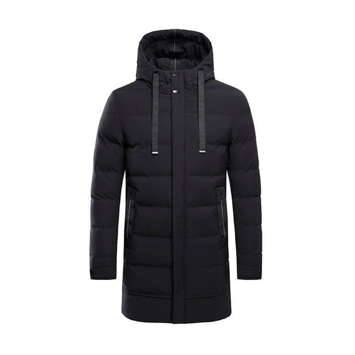 Men's Long Hooded Puffer Jacket – Quilted & Winter Warm