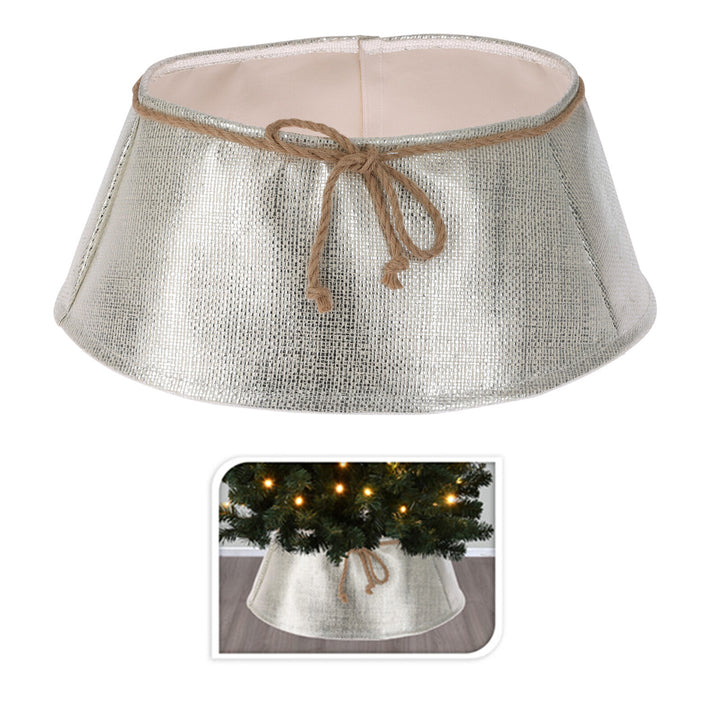 Christmas Tree Skirt Stand Base Cover Xmas Ornament Decoration Gold Silver 40Cm - Ghemy.co.uk