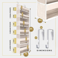 1 PC Heavy Duty over the Door Organizer 55X14X6.7, 6 Large Front & 12 Side Pockets, Hanging Storage Closet Door Organizer for Bedroom, Bathroom and Baby Nursery Storage (Ivory) - Ghemy.co.uk