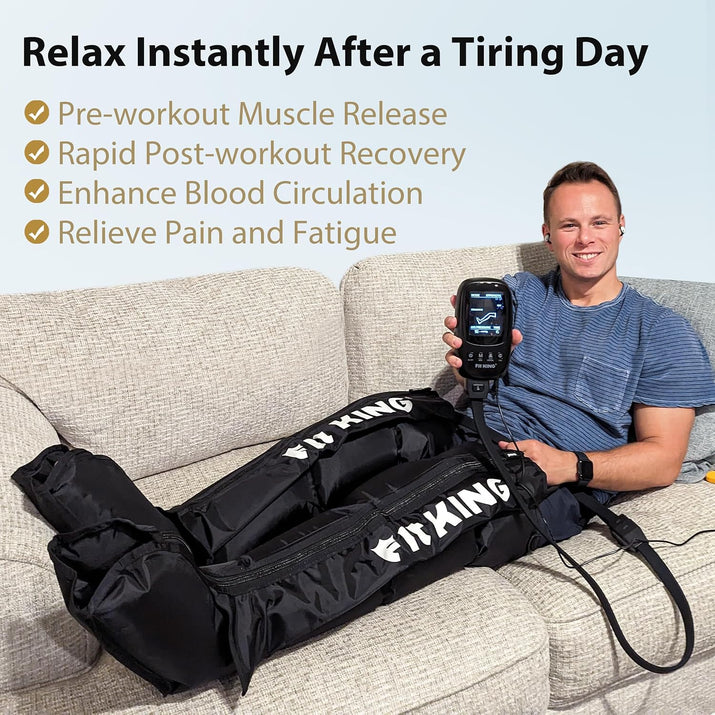 Leg Massager, Recovery Boots Leg Massagers for Pain and Circulation Relaxing Foot Calf & Thigh Compression Massage Machine Enhance Sports Performance (Medium) - Ghemy.co.uk