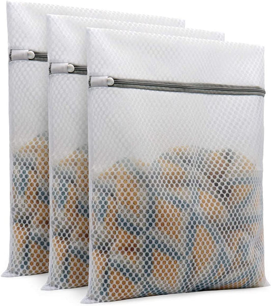 3Pcs Durable Honeycomb Mesh Laundry Bags for Delicates 12 X 16 Inches (3 Medium) - Ghemy.co.uk