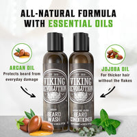 - Beard Shampoo and Conditioner - Natural Beard Wash & Beard Conditioner with Argan & Jojoba Oils - Softens & Strengthens - Gifts for Men - Peppermint & Eucalyptus - 2 X 300 Ml - Ghemy.co.uk