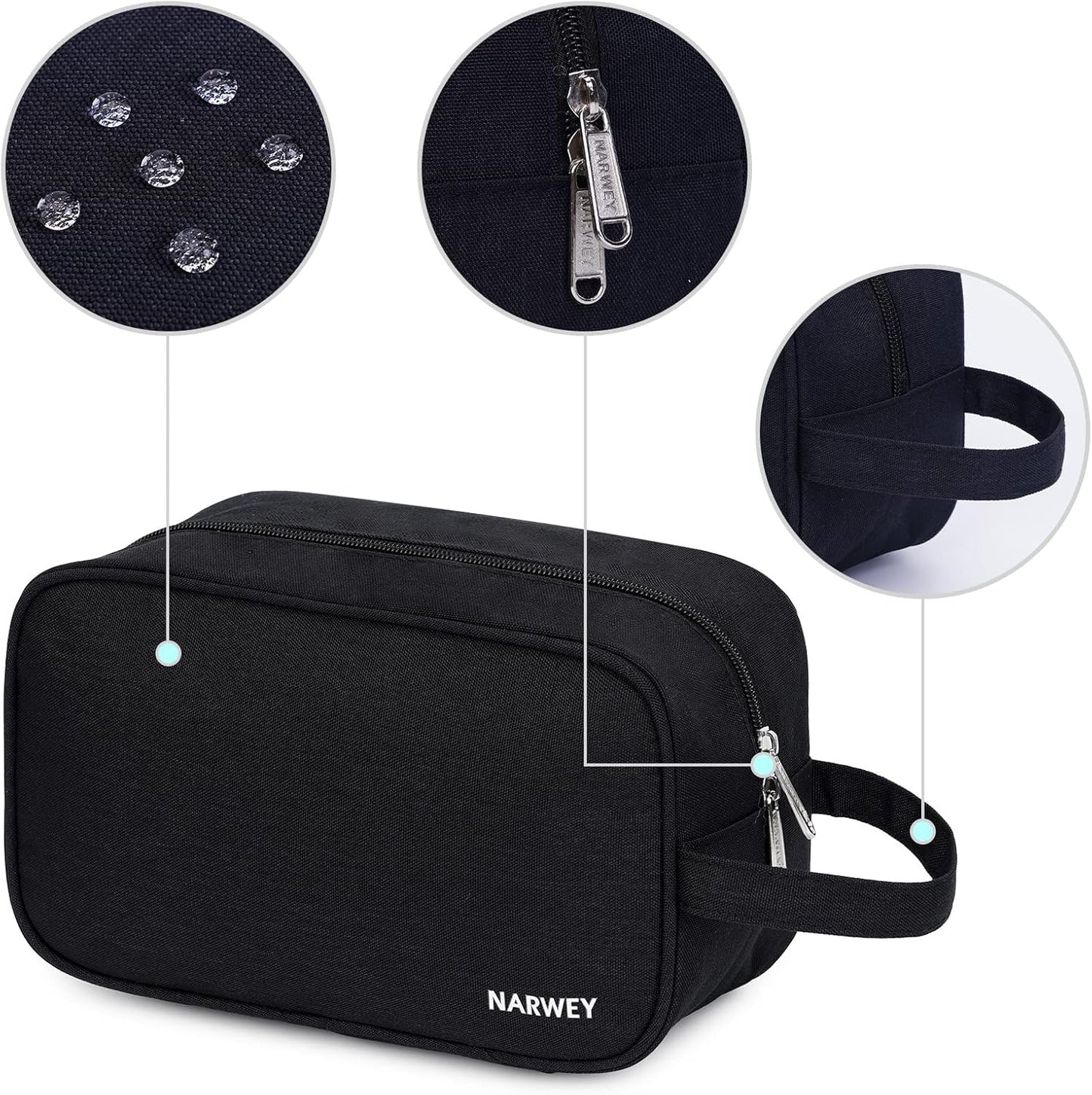 Travel Toiletry Wash Bag for Men and Women Traveling Dopp Kit Shaving Bag for Toiletries Accessories (Black) - Ghemy.co.uk