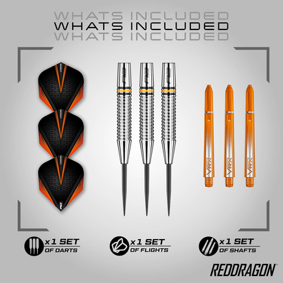 Amberjack Tungsten Darts Set with Darts Flights & Dart Stems (Shafts) – Professional 90% Tungsten Premium Darts Set – Available in 22G, 23G, 24G, 25G, 26G, 27G, 28G, 30G - Ghemy.co.uk